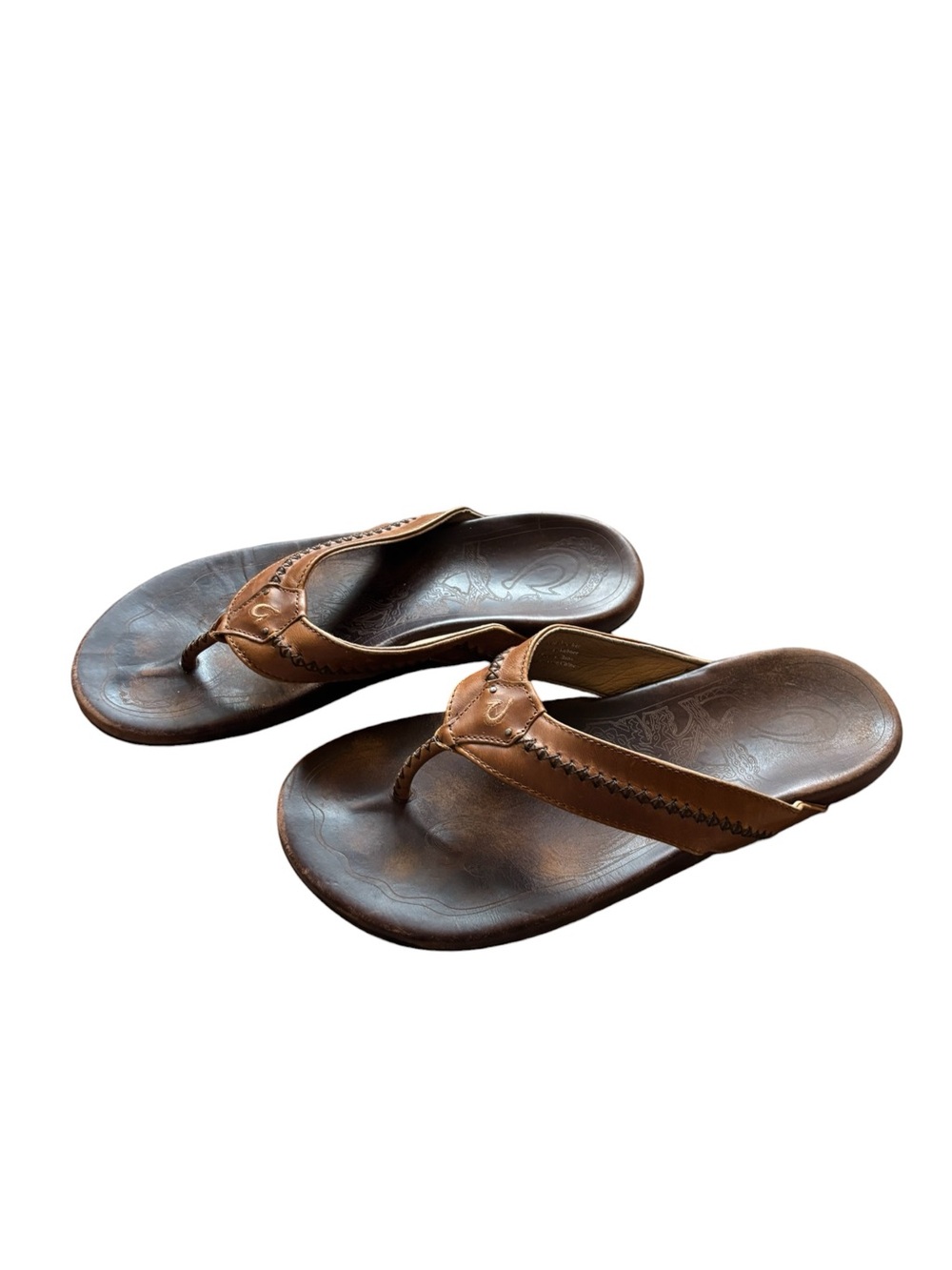 OluKai Mea Ola sandals brown leather beach vacation travel coastal support 12